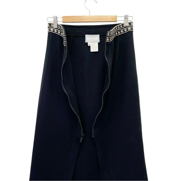 Vintage Dorothy Schoelen Black Ribbed Knit Sweater Skirt & Jacket Set Size 10 - Picture 11 of 16